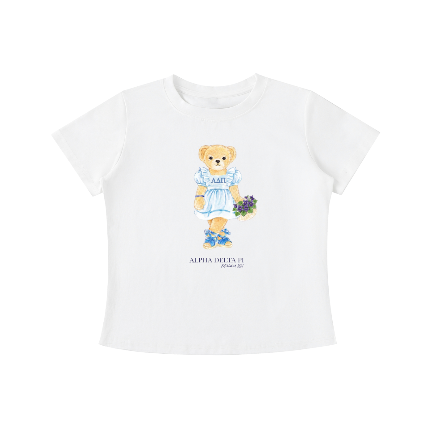 Alpha Delta Pi Flower Bear T Shirt