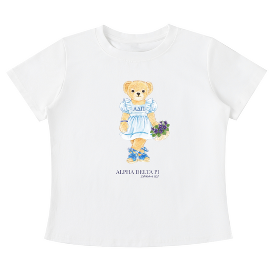 Alpha Delta Pi Flower Bear T Shirt
