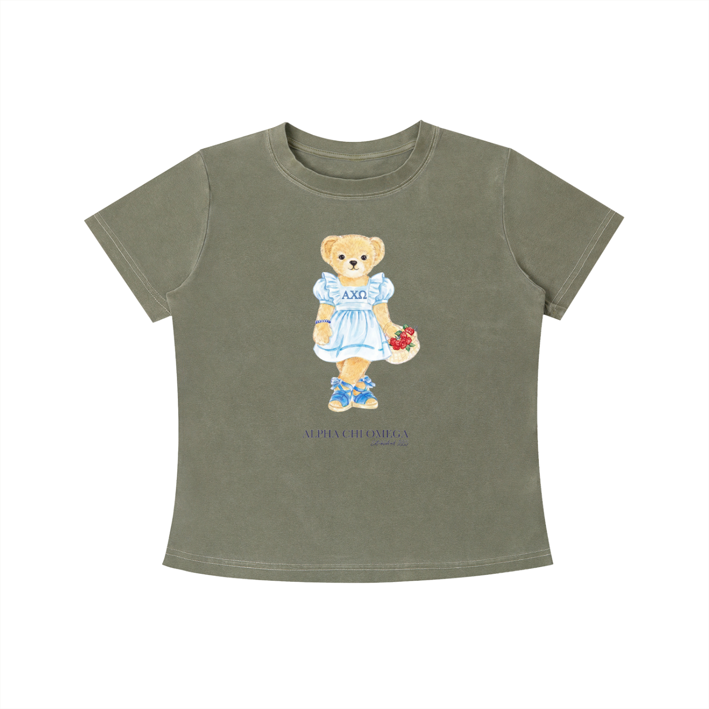 Alpha Chi Omega Flower Bear T Shirt