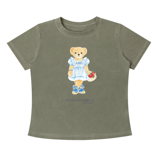 Alpha Chi Omega Flower Bear T Shirt
