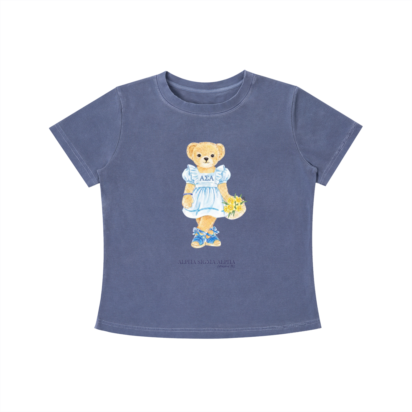 Alpha Sigma Alpha Flower Bear T Shirt