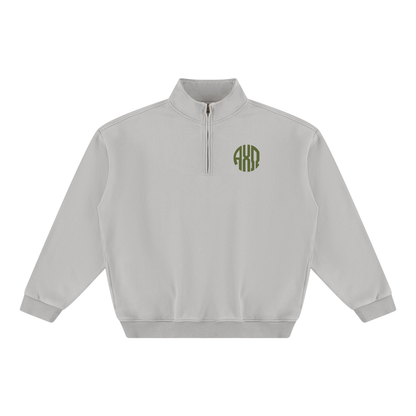 Alpha Chi Omega Round Monogram Quarter Zip Sweatshirt