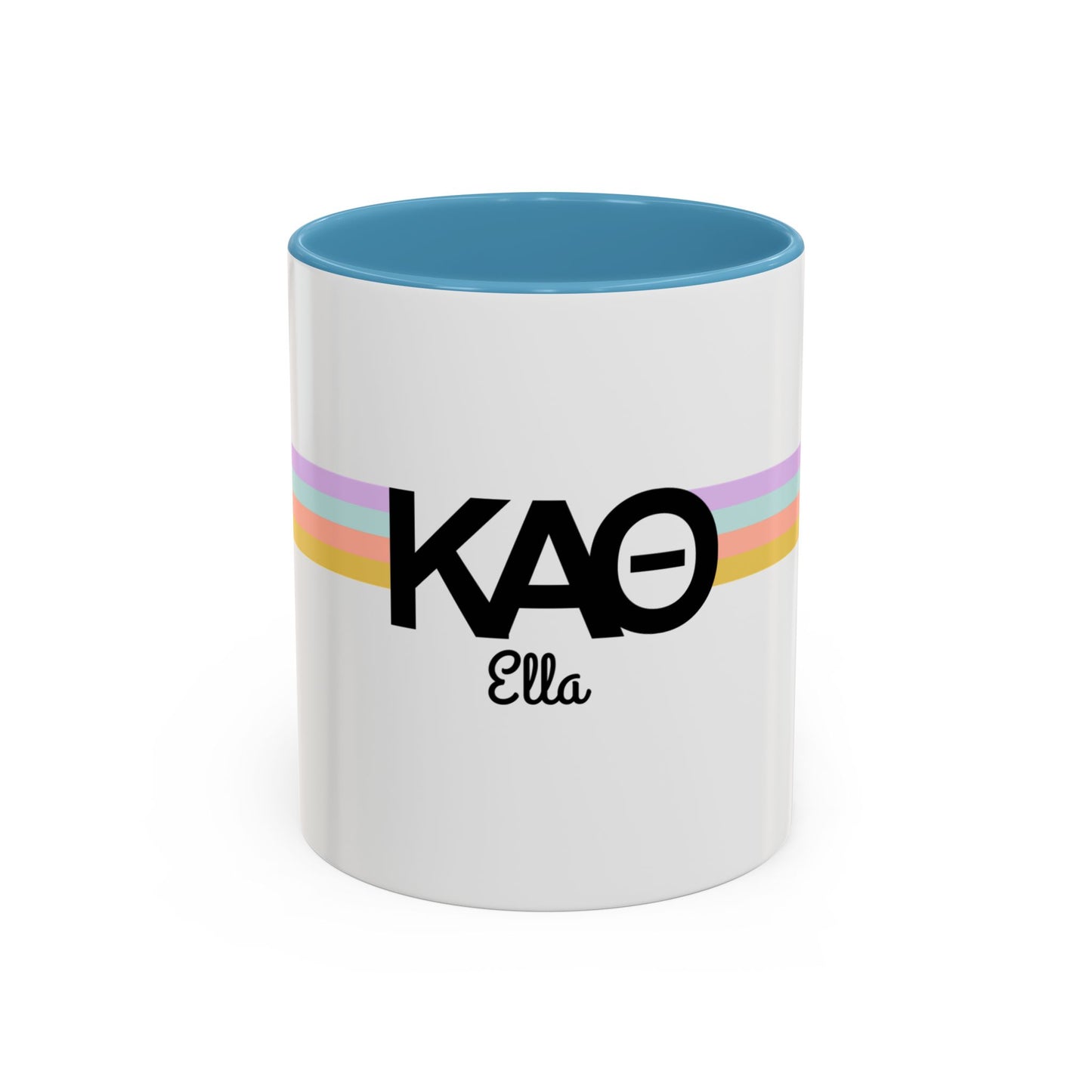 Kappa Alpha Theta Retro Stripe Personalized Mug - Ivy Society