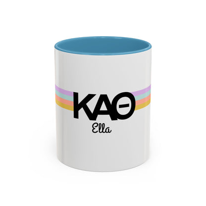 Kappa Alpha Theta Retro Stripe Personalized Mug - Ivy Society