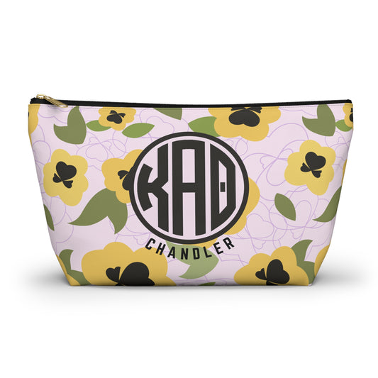 Kappa Alpha Theta Personalized Flower Makeup Bag - Ivy Society