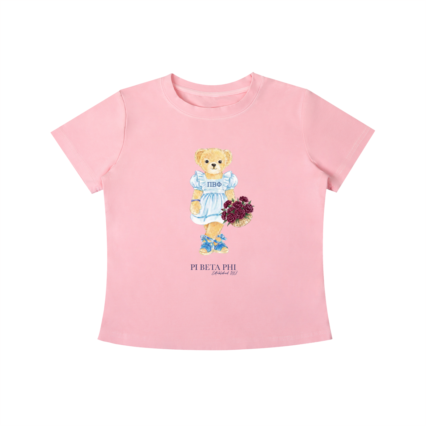 Pi Beta Phi Flower Bear T Shirt