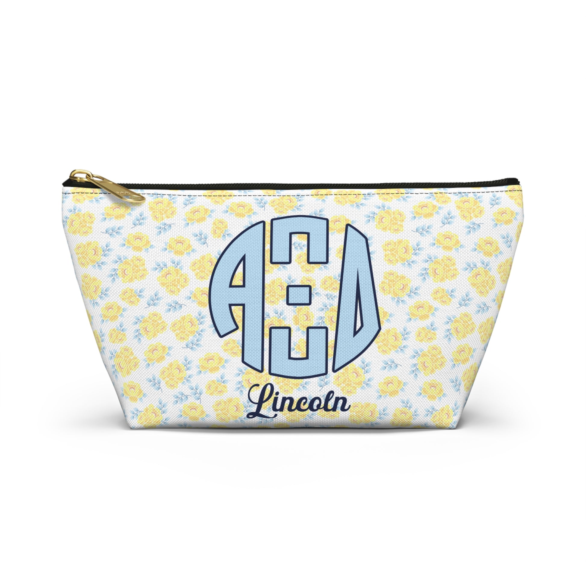 Alpha Xi Delta Personalized Flower Makeup Bag - Ivy Society