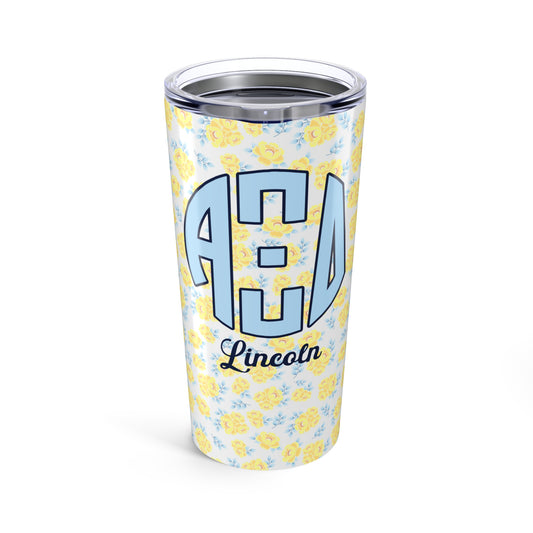 Alpha Xi Delta Flower Personalized Tumbler - Ivy Society