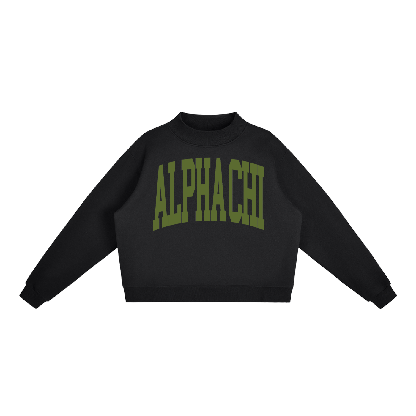 Alpha Chi Omega Big Mock Neck Sweatshirt - Ivy Society