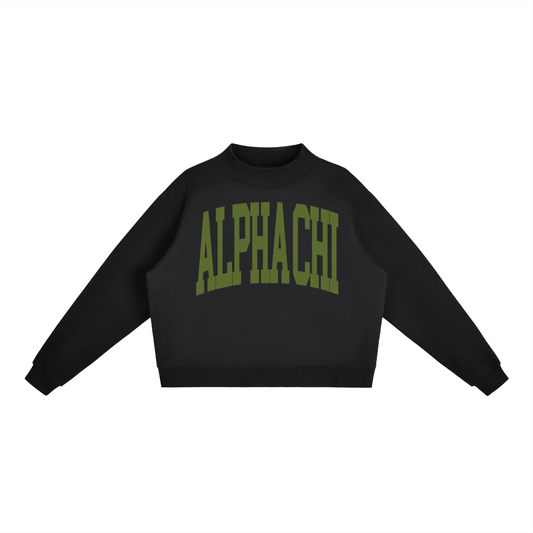 Alpha Chi Omega Big Mock Neck Sweatshirt - Ivy Society