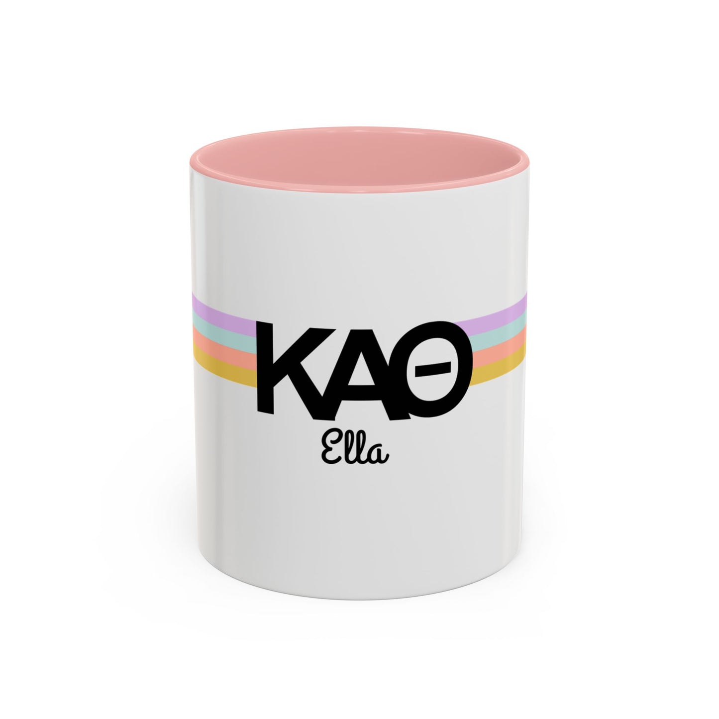 Kappa Alpha Theta Retro Stripe Personalized Mug - Ivy Society
