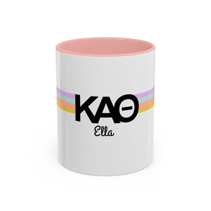 Kappa Alpha Theta Retro Stripe Personalized Mug - Ivy Society