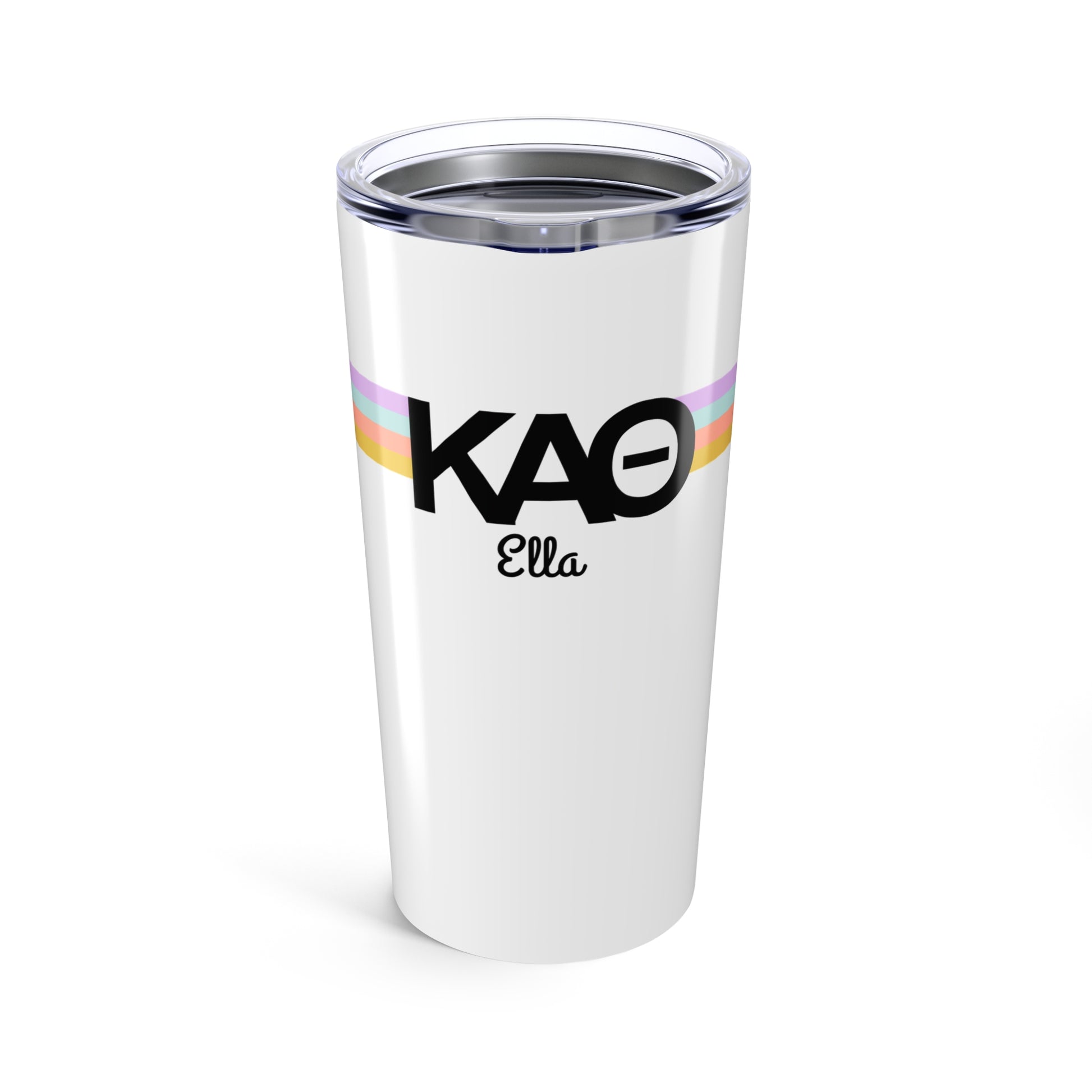 Kappa Alpha Theta Retro Stripe Personalized Tumbler - Ivy Society
