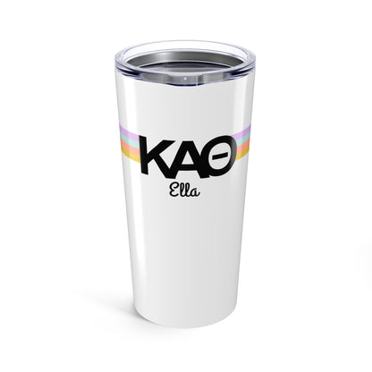 Kappa Alpha Theta Retro Stripe Personalized Tumbler - Ivy Society