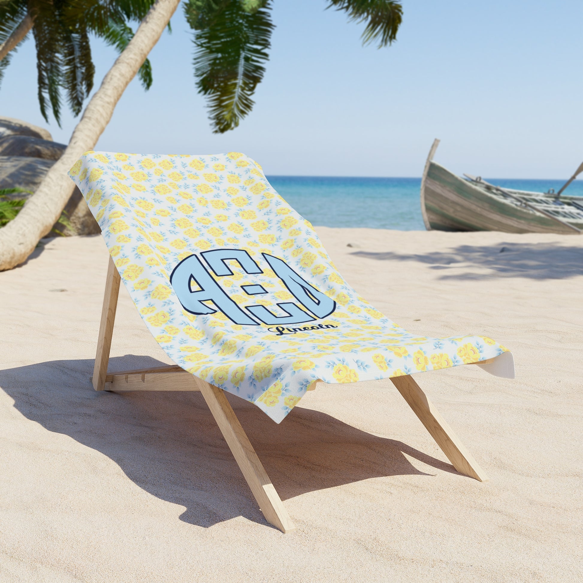 Alpha Xi Delta Personalized Flower Beach Towel - Ivy Society