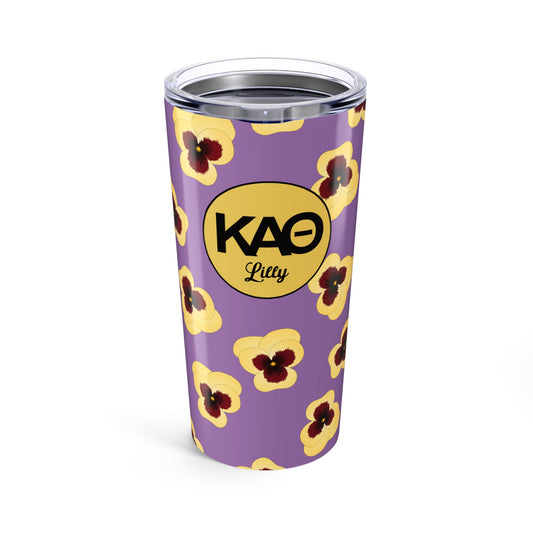 Kappa Alpha Theta Personalized Pansy Tumbler - Ivy Society