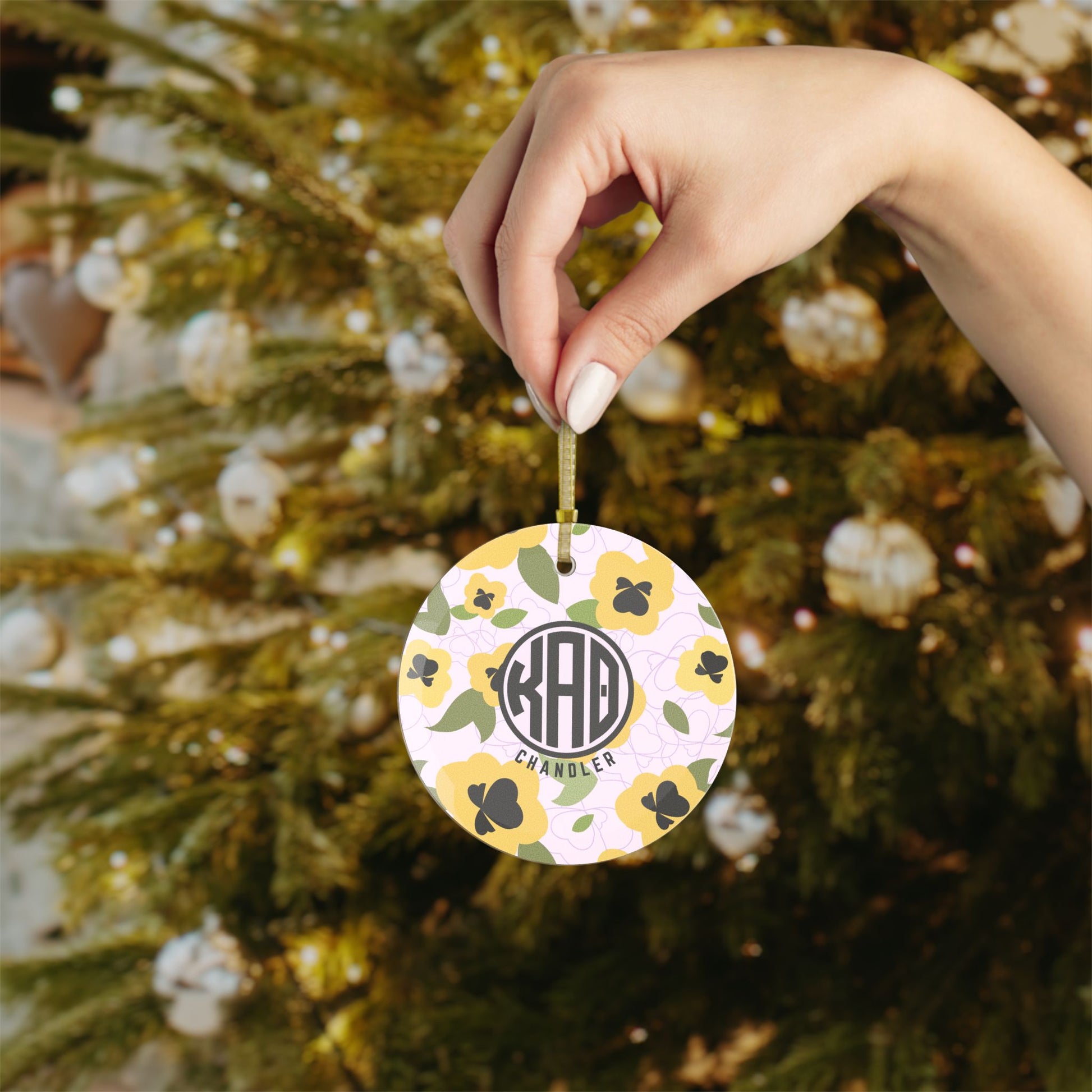 Kappa Alpha Theta Personalized Flower Ornament - Ivy Society
