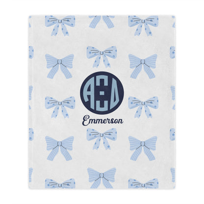 Alpha Xi Delta Personalized Bow Blanket - Ivy Society