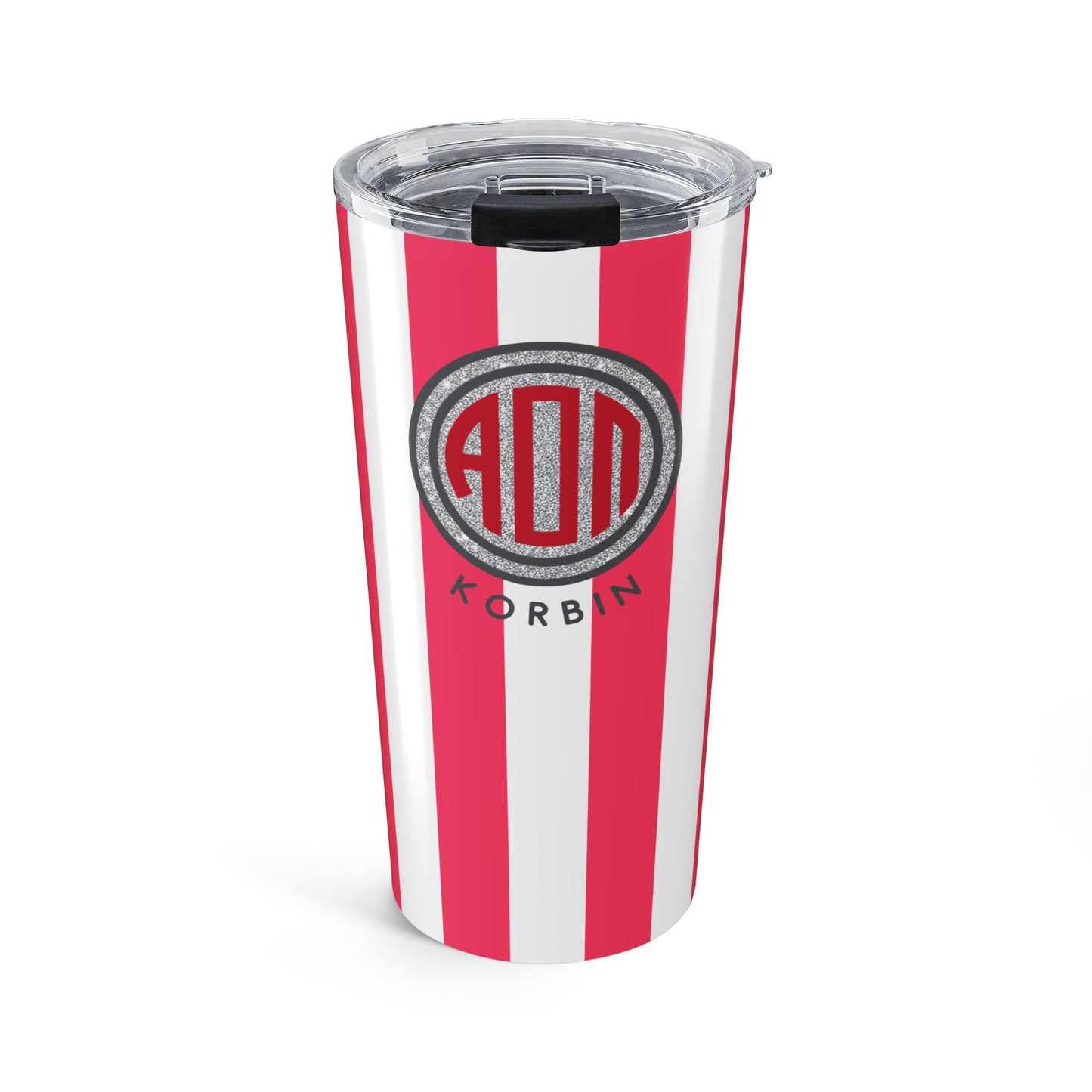 Alpha Omicron Pi Personalized Striped Tumbler - Ivy Society