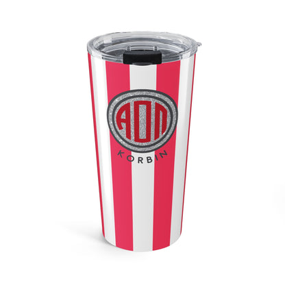 Alpha Omicron Pi Personalized Striped Tumbler - Ivy Society