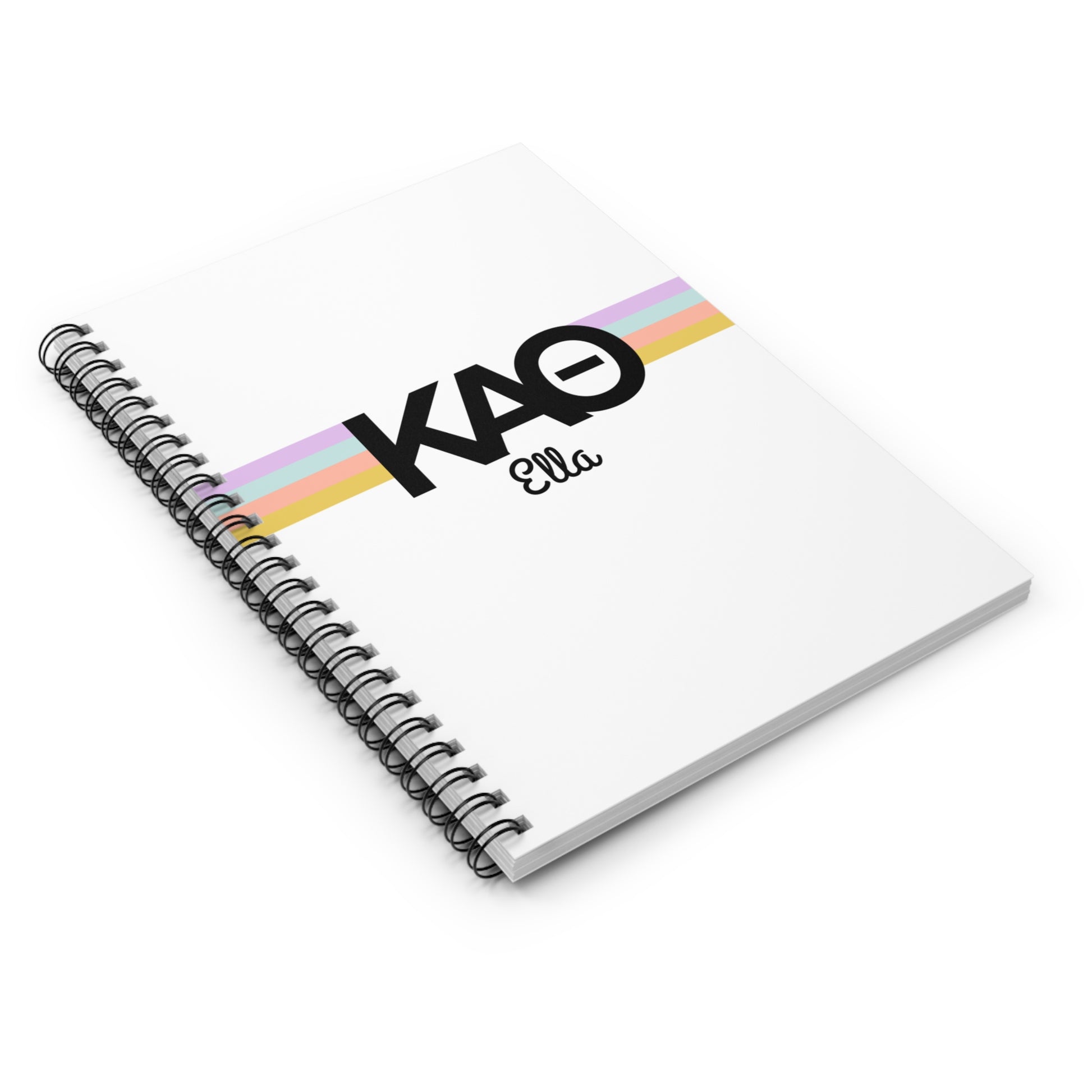 Kappa Alpha Theta Retro Stripe Personalized Notebook - Ivy Society
