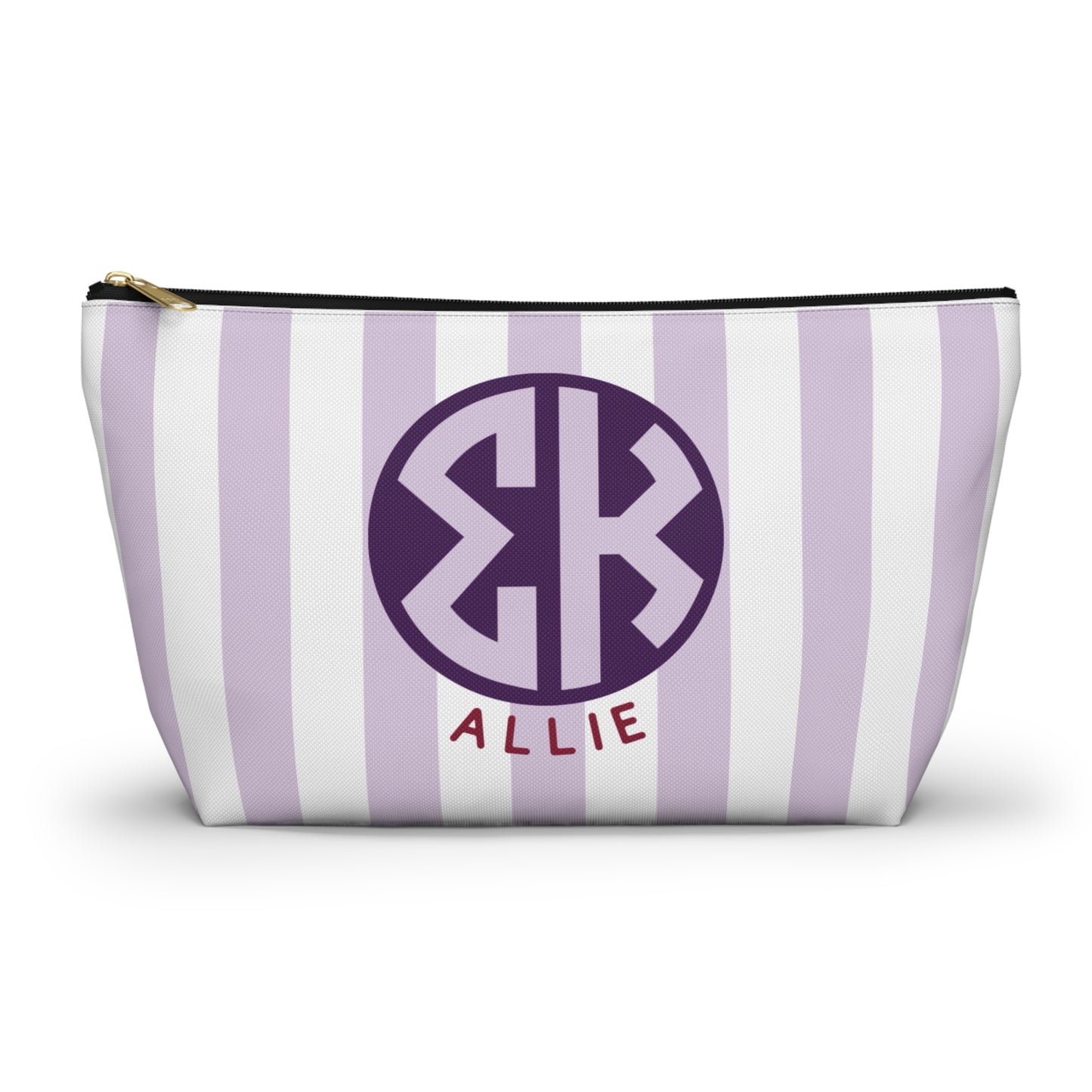 Sigma Kappa Personalized Stripe Makeup Bag - Ivy Society