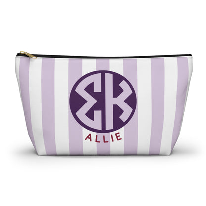 Sigma Kappa Personalized Stripe Makeup Bag - Ivy Society