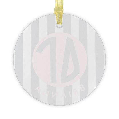 Delta Gamma Personalized Stripe Glass Ornament - Ivy Society