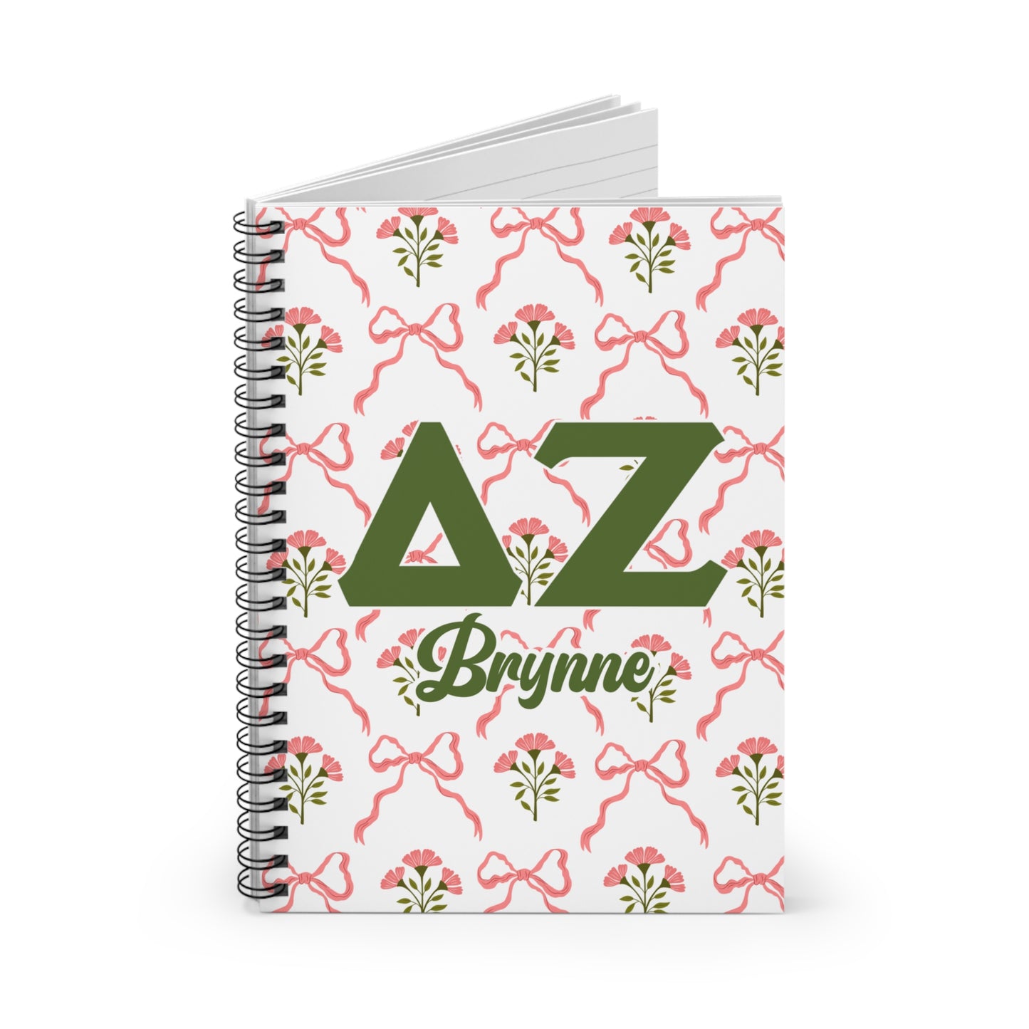 Delta Zeta Personalized Flower Notebook
