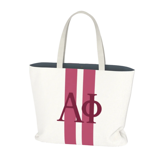 Alpha Phi Personalized Stripe Tote Bag - Ivy Society