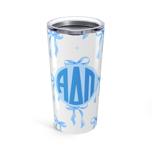 Alpha Delta Pi Monogram Bow Tumbler