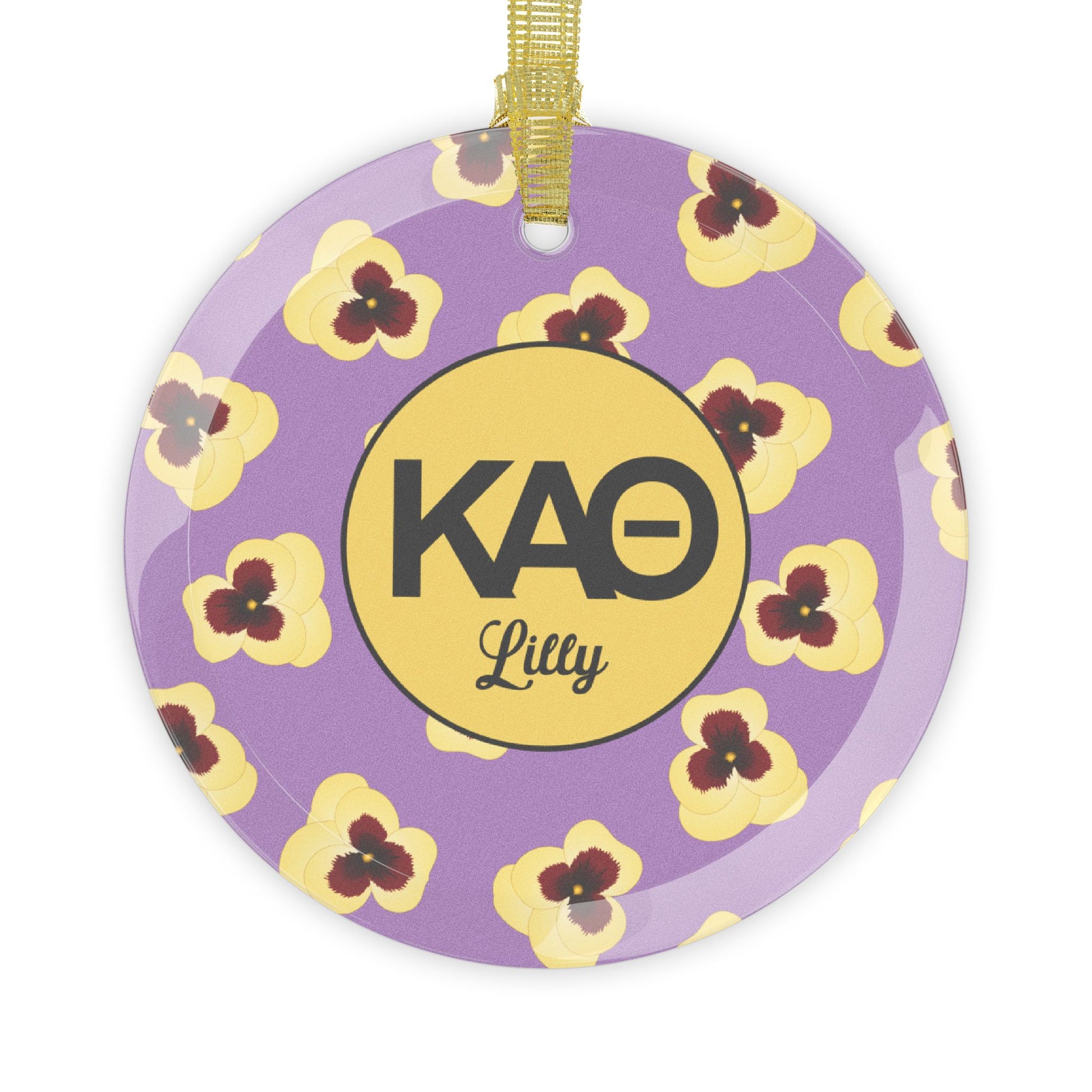 Kappa Alpha Theta Personalized Glass Ornament - Ivy Society