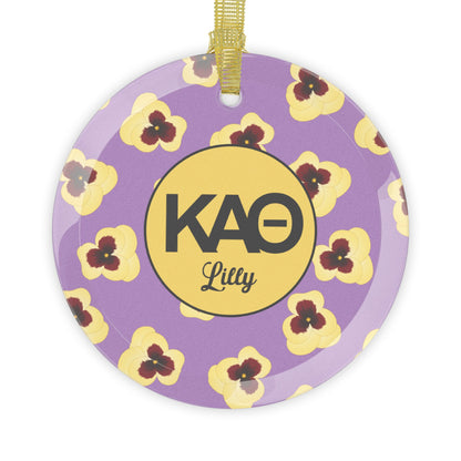 Kappa Alpha Theta Personalized Glass Ornament - Ivy Society