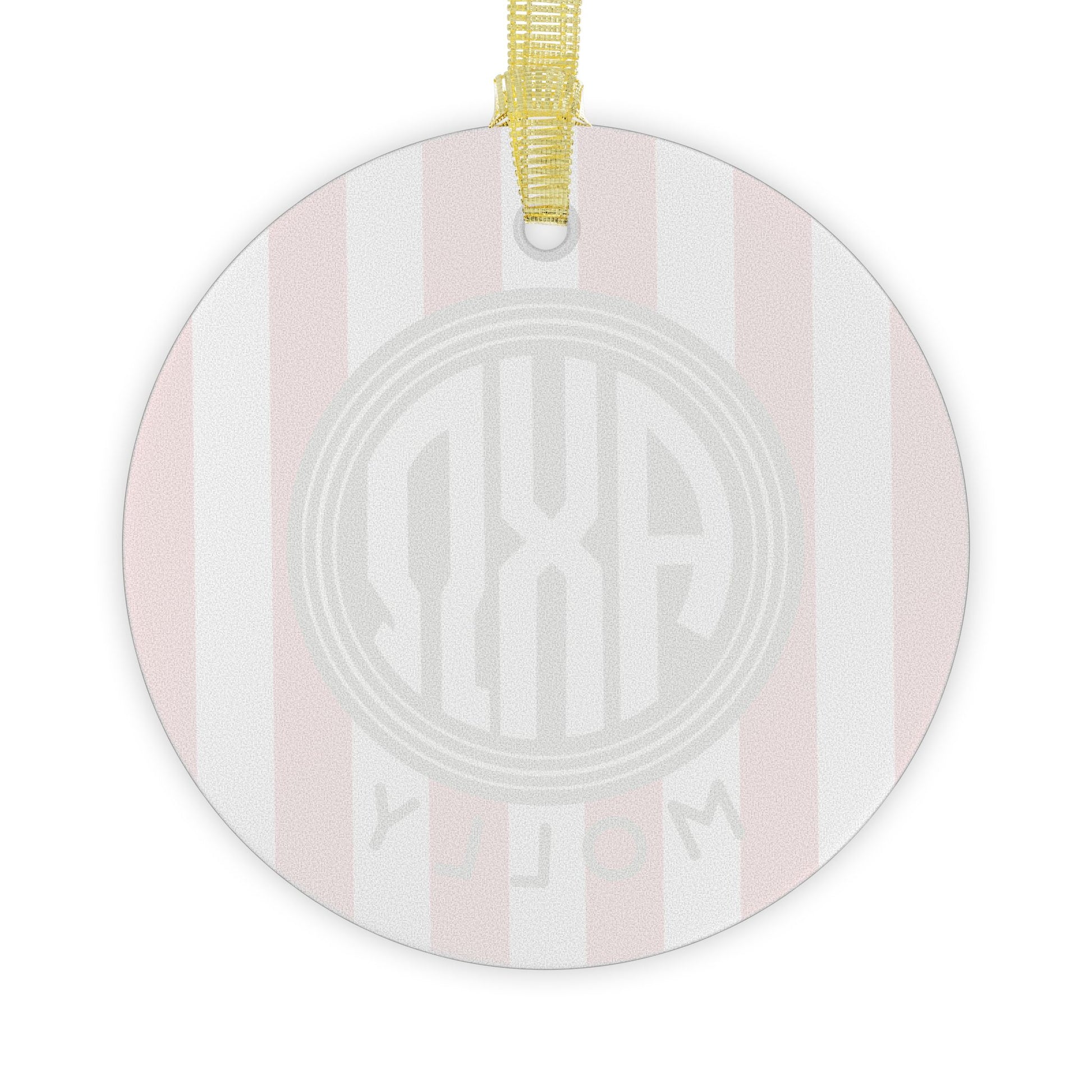 Alpha Chi Omega Personalized Stripe Glass Ornament - Ivy Society