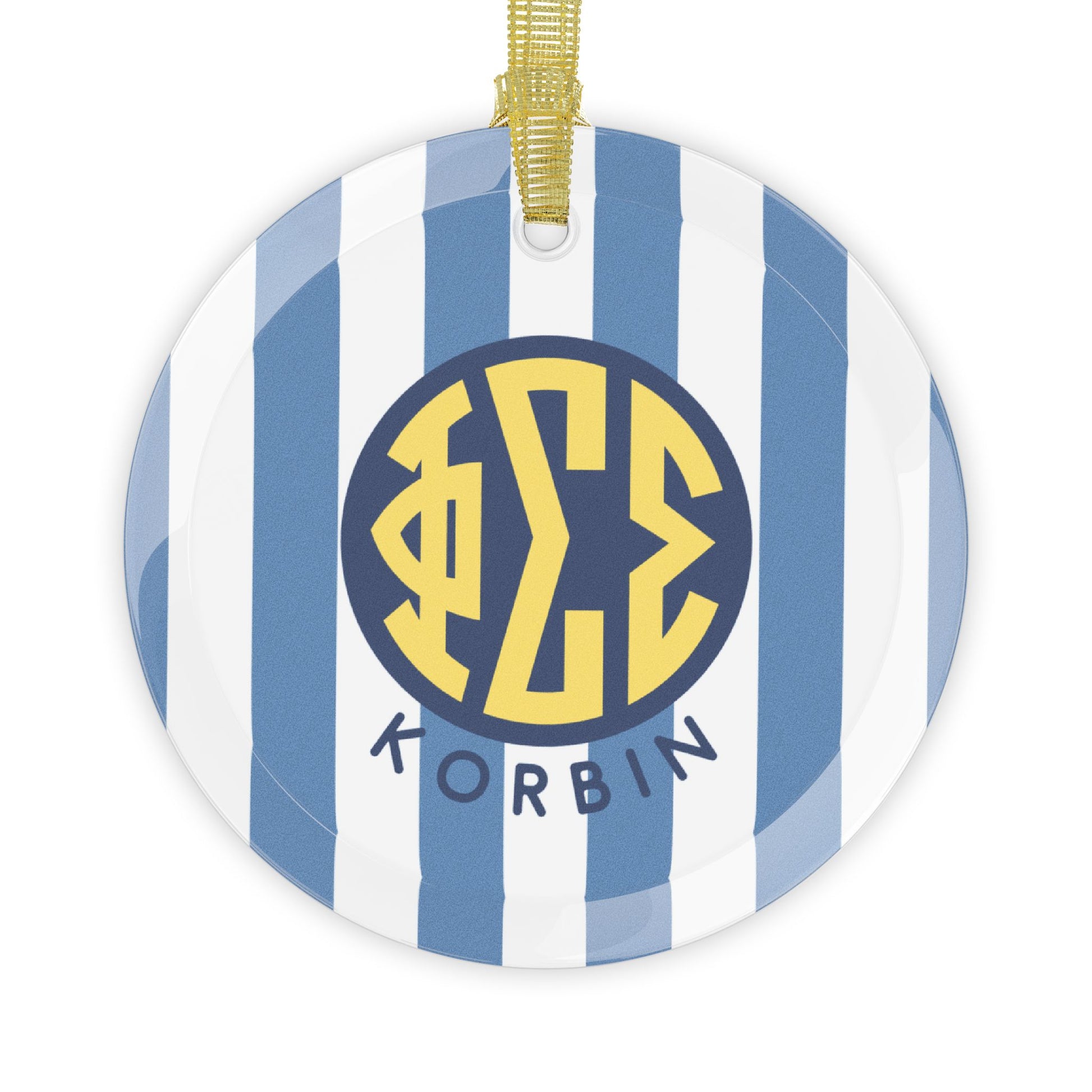 Phi Sigma Sigma Personalized Stripe Ornament - Ivy Society