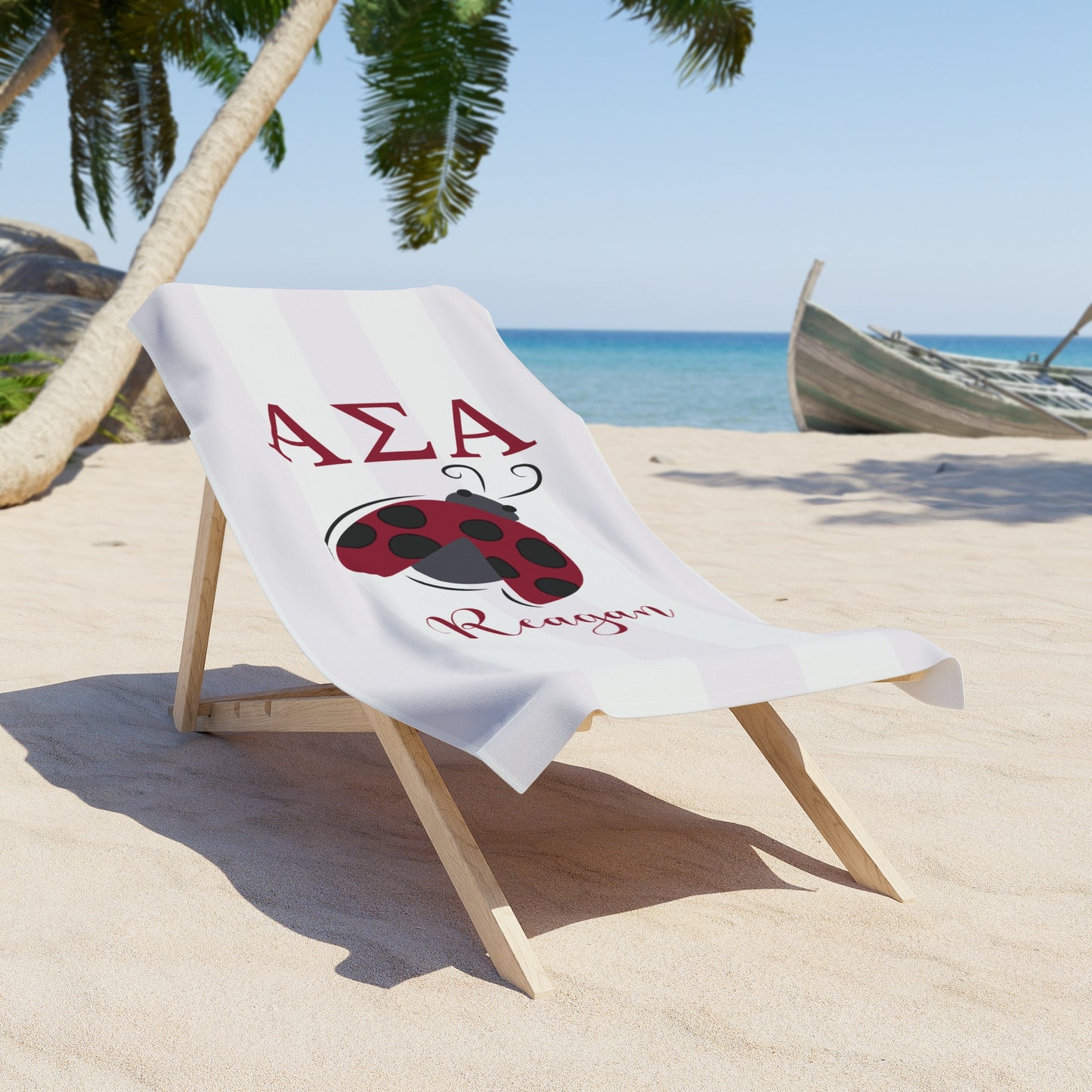 Alpha Sigma Alpha Personalized Beach Towel - Ivy Society