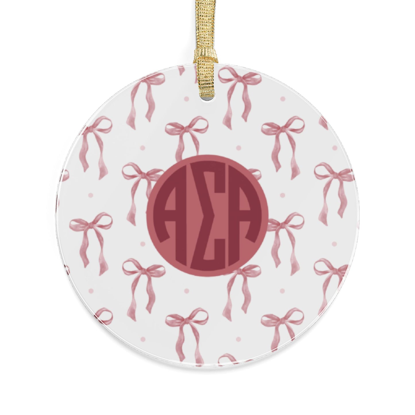 Alpha Sigma Alpha Acrylic Bow Ornament - Ivy Society
