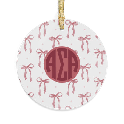 Alpha Sigma Alpha Acrylic Bow Ornament - Ivy Society