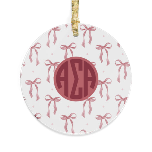Alpha Sigma Alpha Acrylic Bow Ornament - Ivy Society