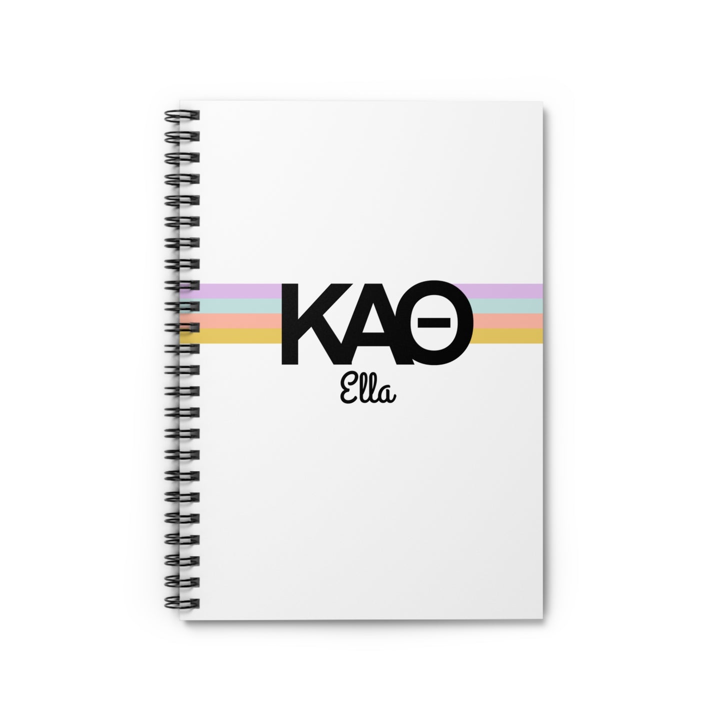 Kappa Alpha Theta Retro Stripe Personalized Notebook - Ivy Society