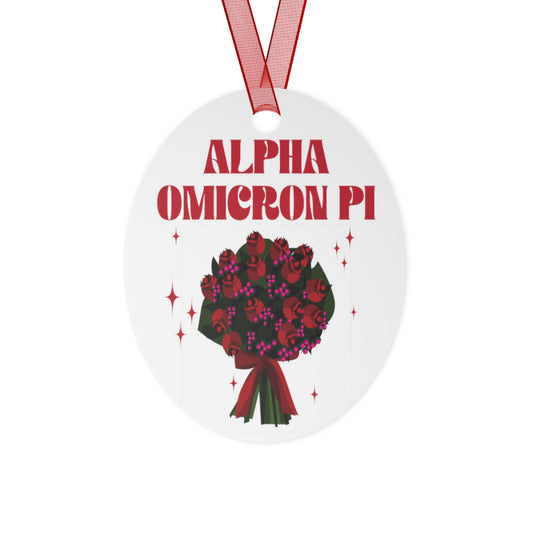Alpha Omicron Pi Personalized Metal Ornament - Ivy Society