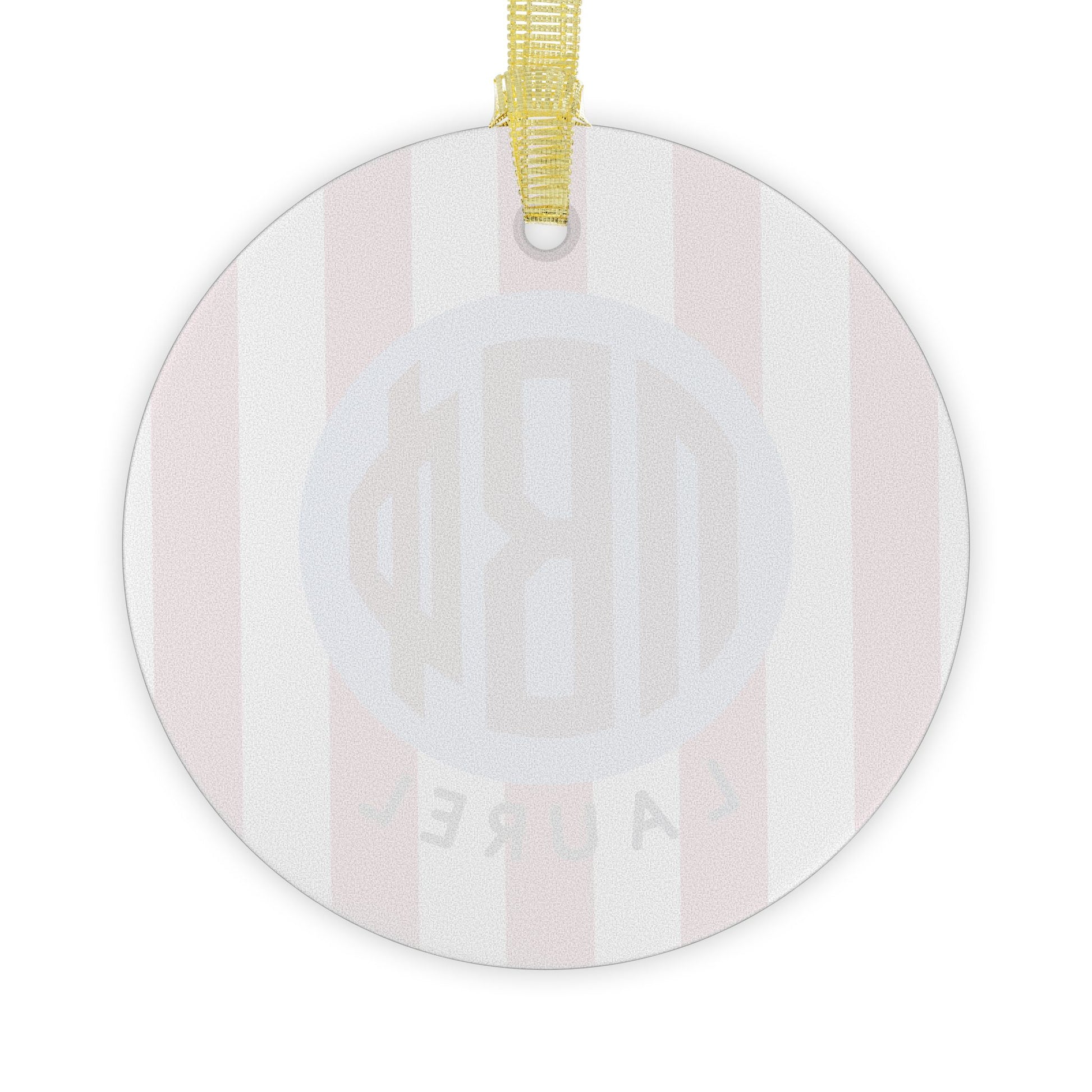 Pi Beta Phi Personalized Stripe Glass Ornament - Ivy Society