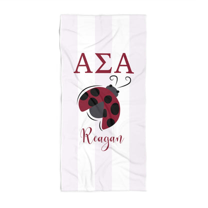 Alpha Sigma Alpha Personalized Beach Towel - Ivy Society