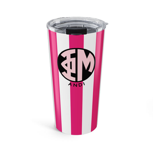 Phi Mu Personalized Stripe Tumbler - Ivy Society