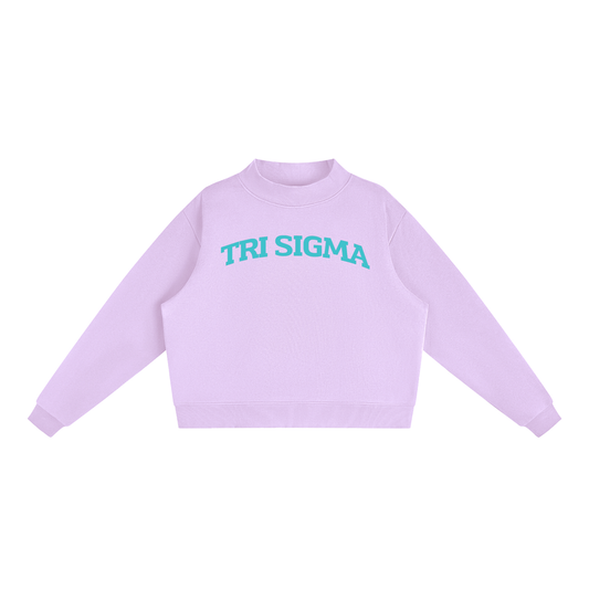 Tri Sigma Sea Blue Mock Neck Sweatshirt
