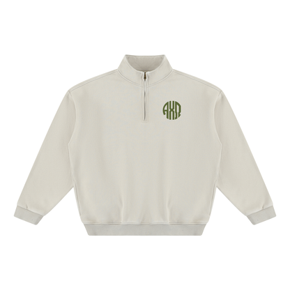 Alpha Chi Omega Round Monogram Quarter Zip Sweatshirt