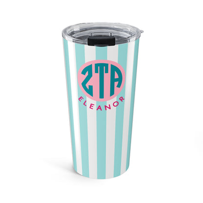 Zeta Tau Alpha Personalized Striped Tumbler - Ivy Society