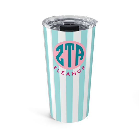 Zeta Tau Alpha Personalized Striped Tumbler - Ivy Society