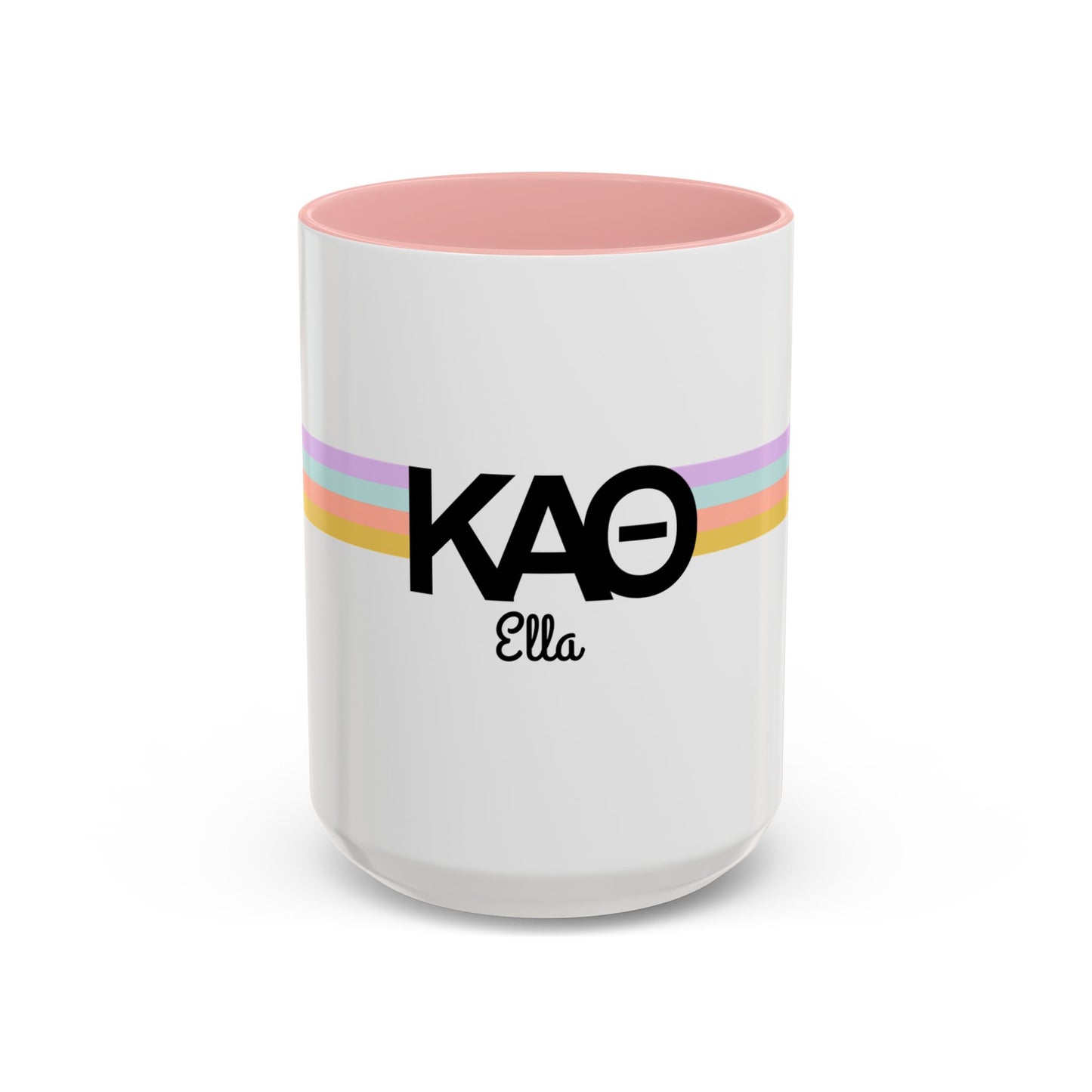 Kappa Alpha Theta Retro Stripe Personalized Mug - Ivy Society