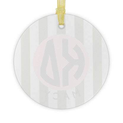 Kappa Delta Personalized Stripe Glass Ornament - Ivy Society